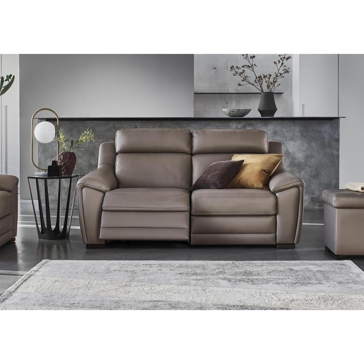 Nicoletti - Tosca 2.5 Seater Leather Power Sofa - Grey – image 2