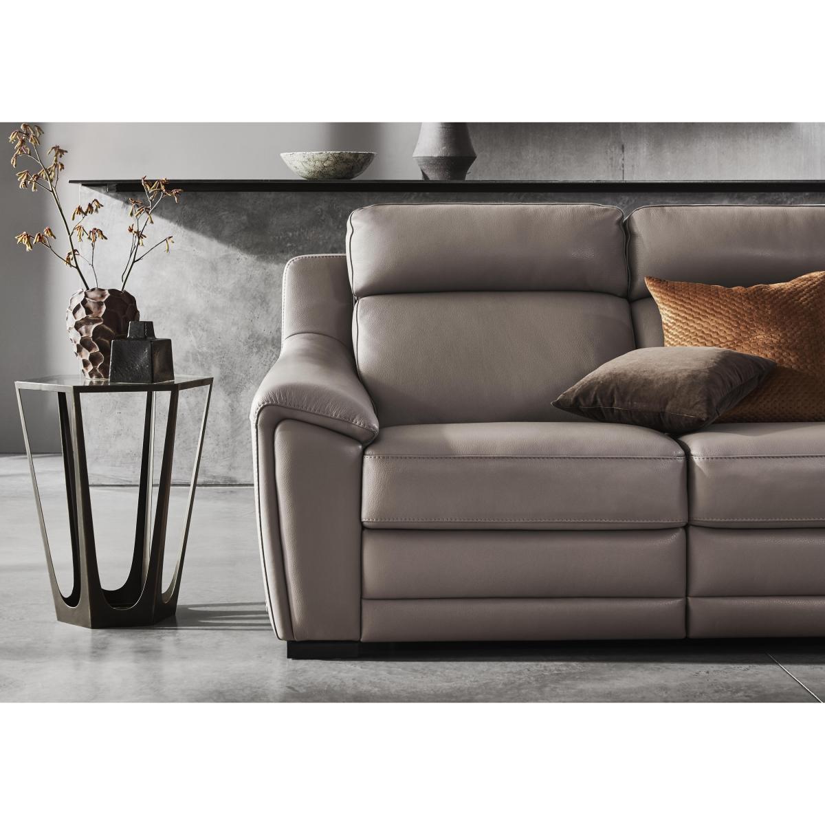 Nicoletti - Tosca 2.5 Seater Leather Power Sofa - Grey – image 3