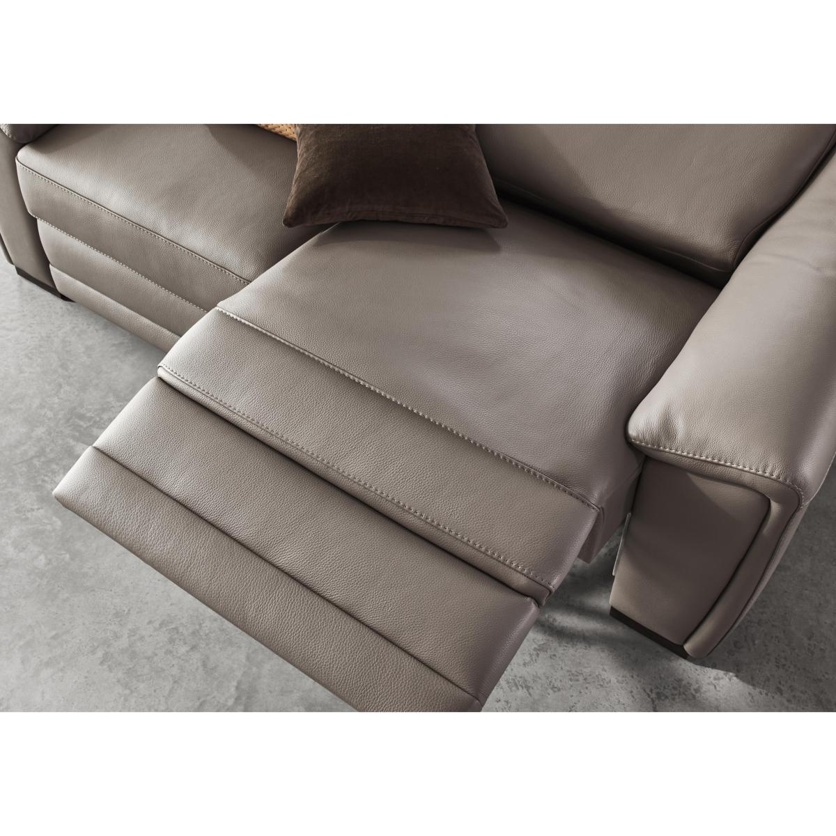 Nicoletti - Tosca 2.5 Seater Leather Power Sofa - Grey – image 4