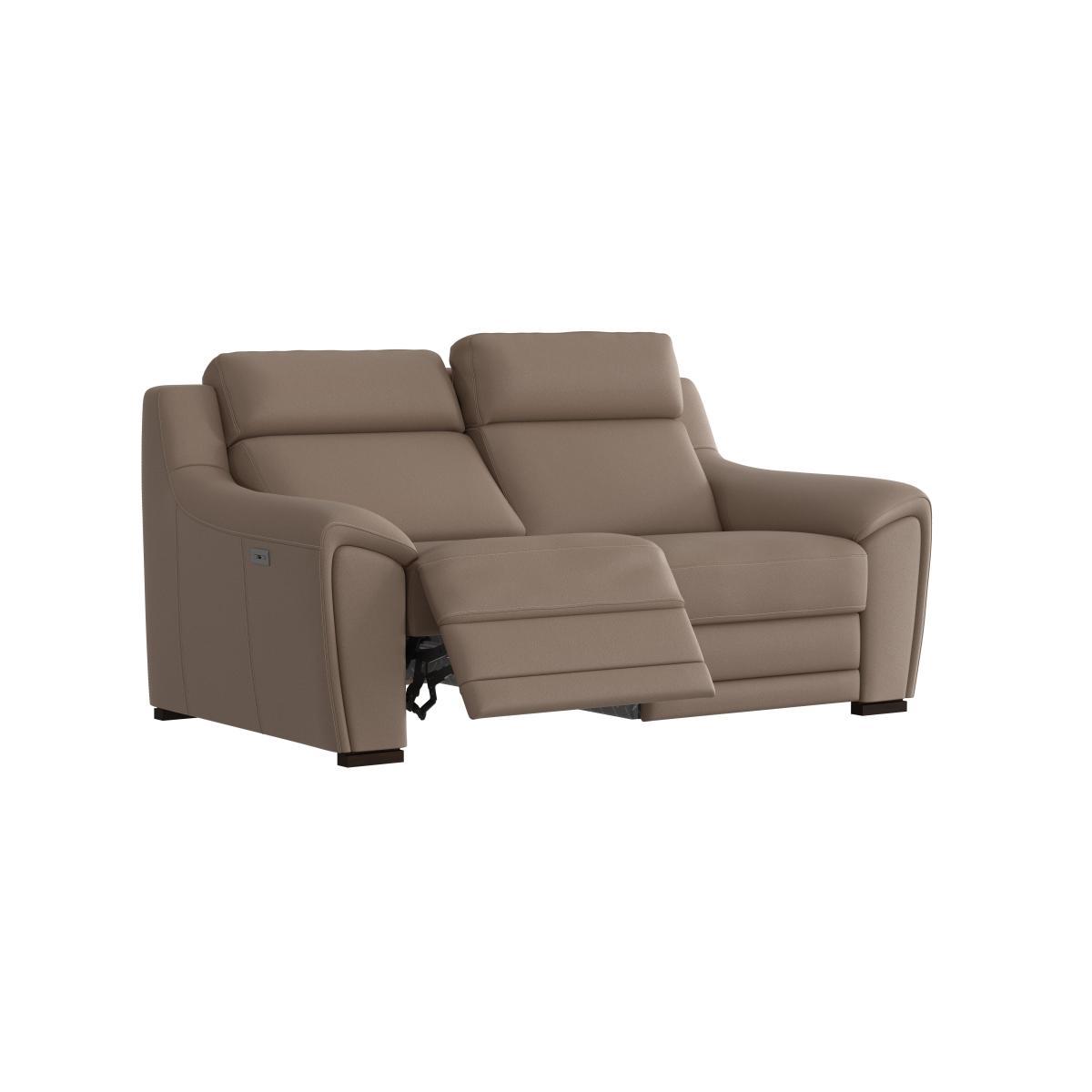 Nicoletti - Tosca 2.5 Seater Leather Power Sofa - Grey – image 7