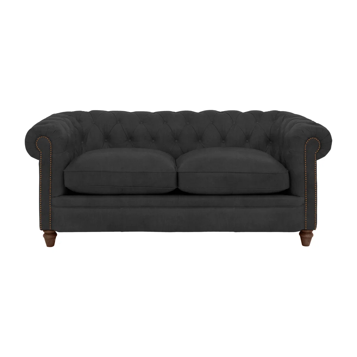 Alexander and James - Chesterfield Collection Ralph 2 Seater Fabric Sofa - Boot with Studs - Dark Feet