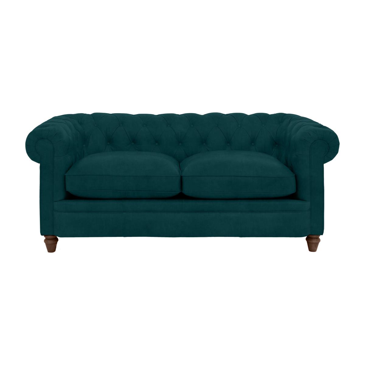 Alexander and James - Chesterfield Collection Ralph 2 Seater Fabric Sofa - Peacock - Dark Feet