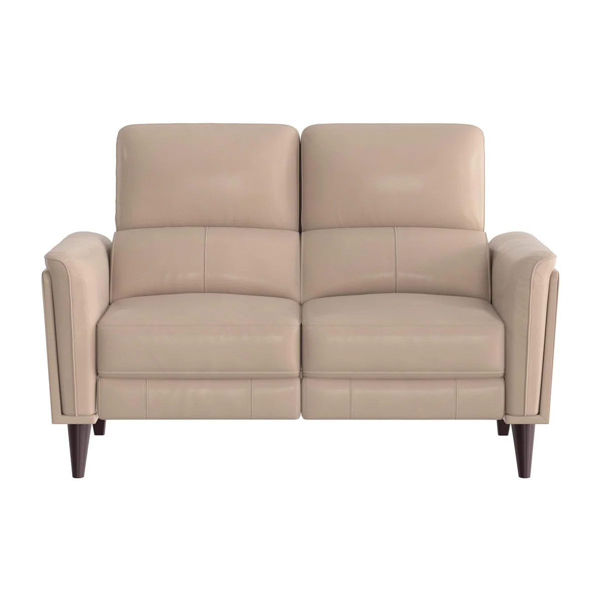 Compact Collection Klein 2 Seater BV Leather Power Recliner Sofa with Telescopic Headrests - BV Pebble – image 1