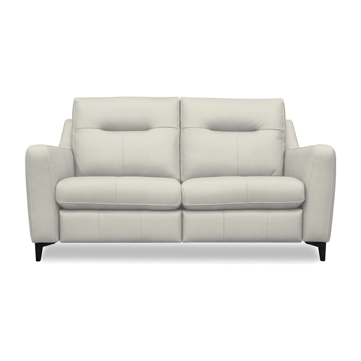G Plan - Arlo 2 Seater Leather Power Recliner Sofa - Light Grey with Ebony Feet – image 1