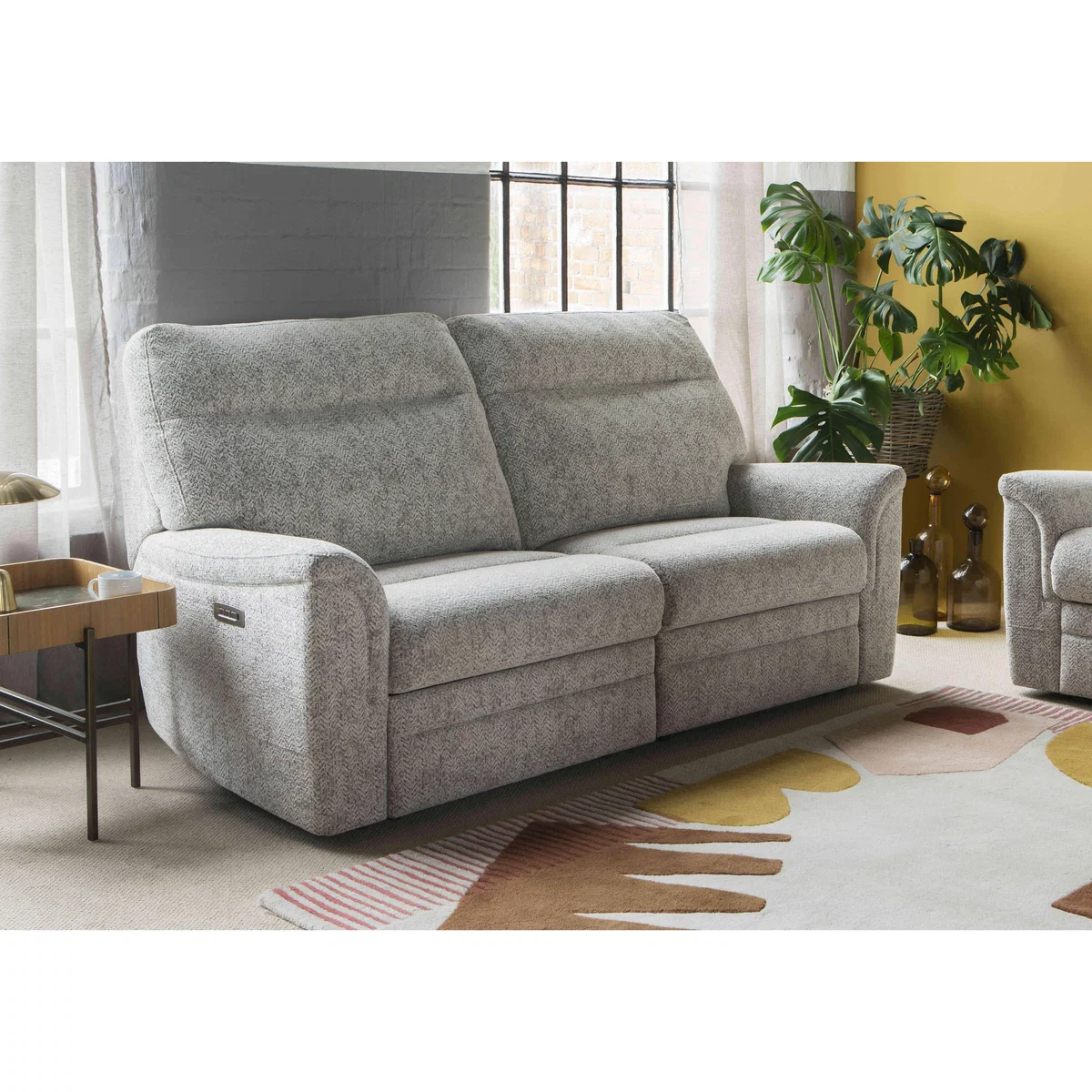 Parker Knoll - Hudson 23 Fabric 2 Seater Power Recliner Sofa with Headrests and Power Lumbar - Pewter – image 2