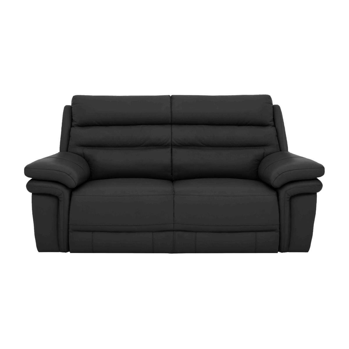 Berlin 2 Seater Leather Power Recliner Sofa - Black Mica