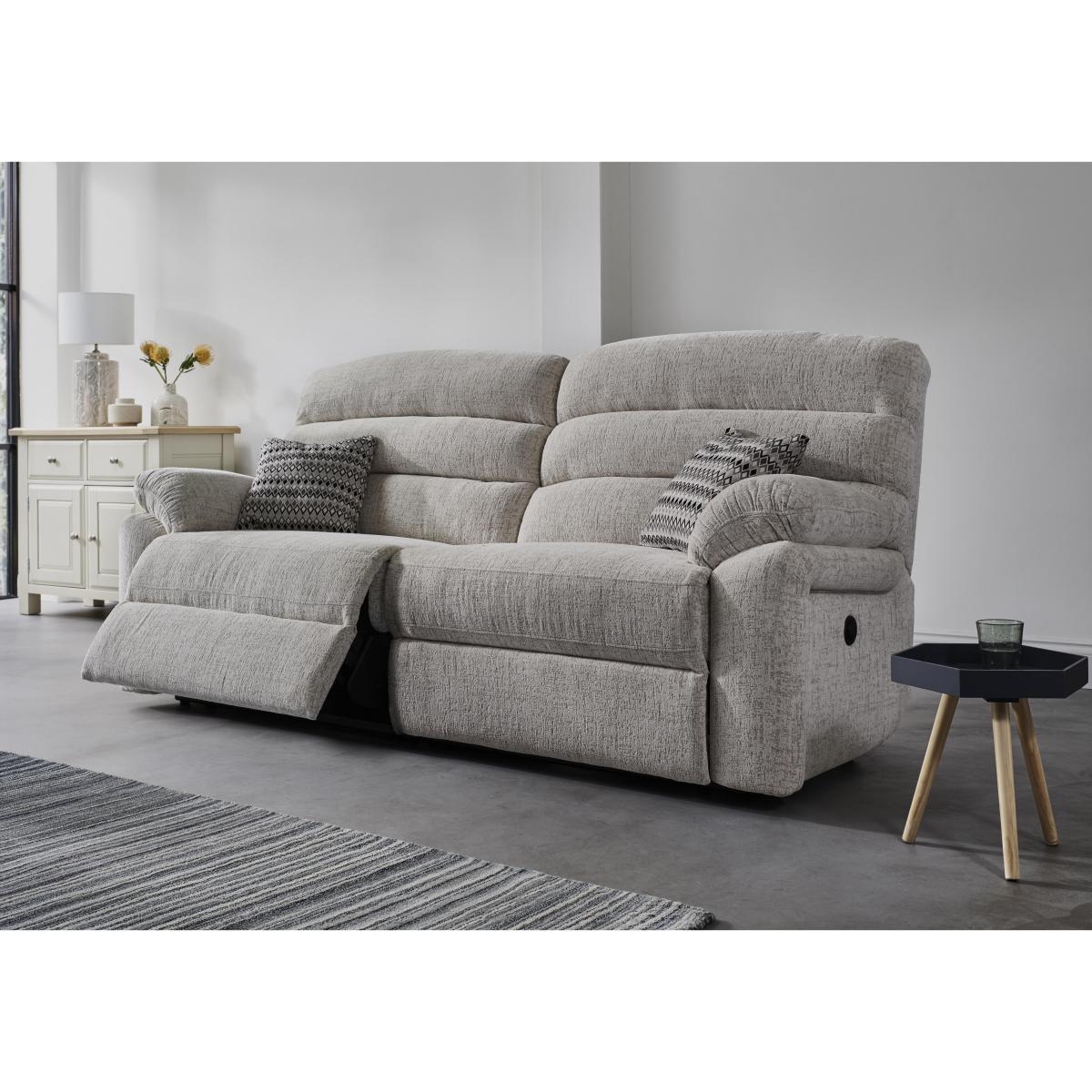 Comfort Story - Page 2 Seater Fabric Power Recliner Sofa with Power Headrests – image 2