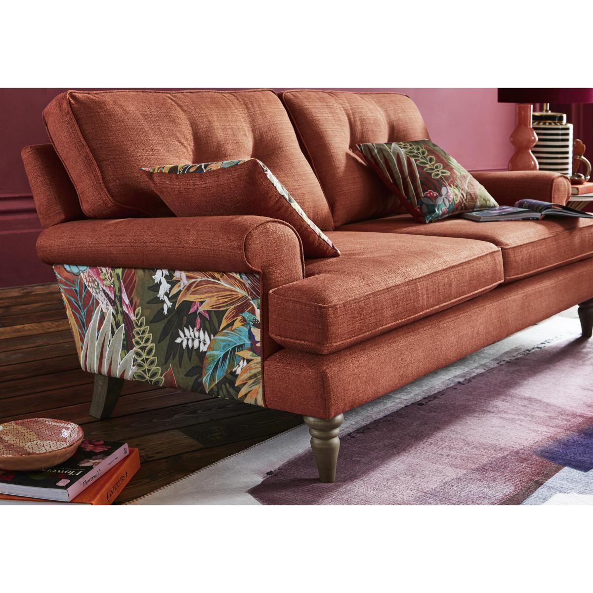 The Botanical Collection Paradiso 2 Seater Fabric Patterned Sofa - Grey – image 2
