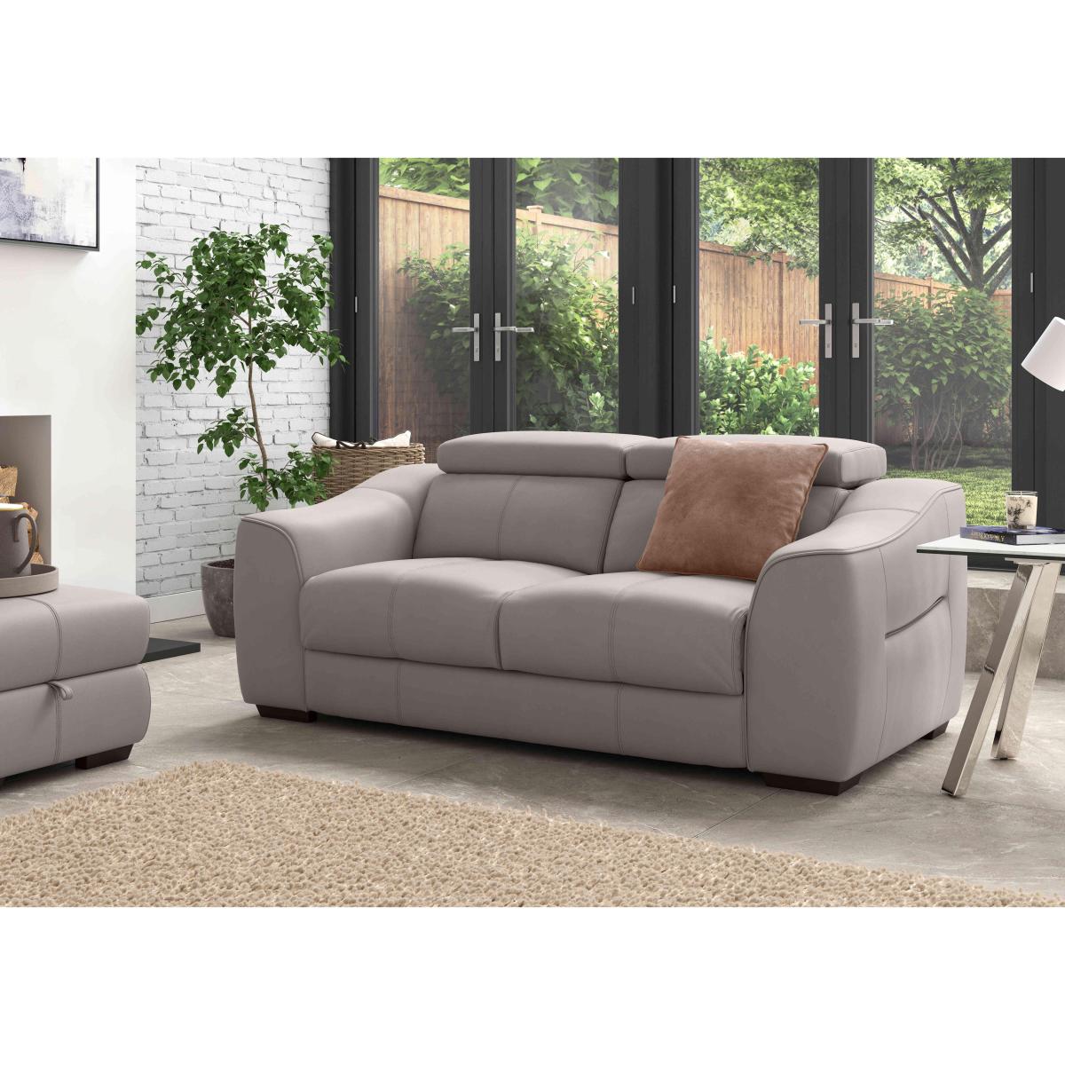 Elixir 2 Seater NCLeather Sofa With Manual Recliner - Pearl Blue – image 2