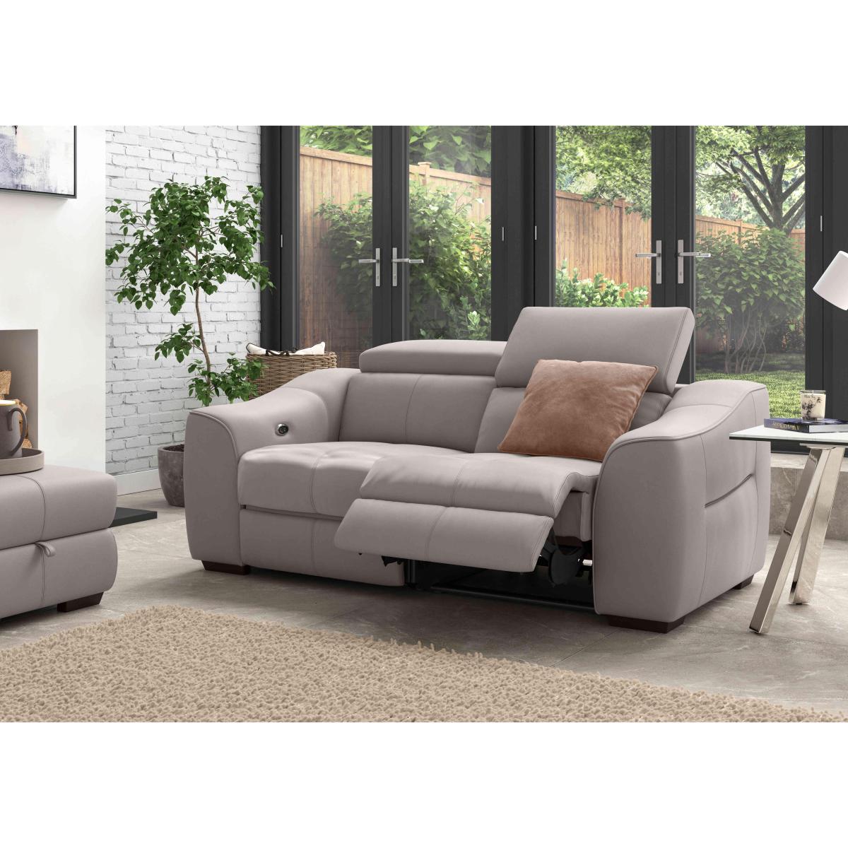 Elixir 2 Seater NCLeather Sofa With Manual Recliner - Pearl Blue – image 3