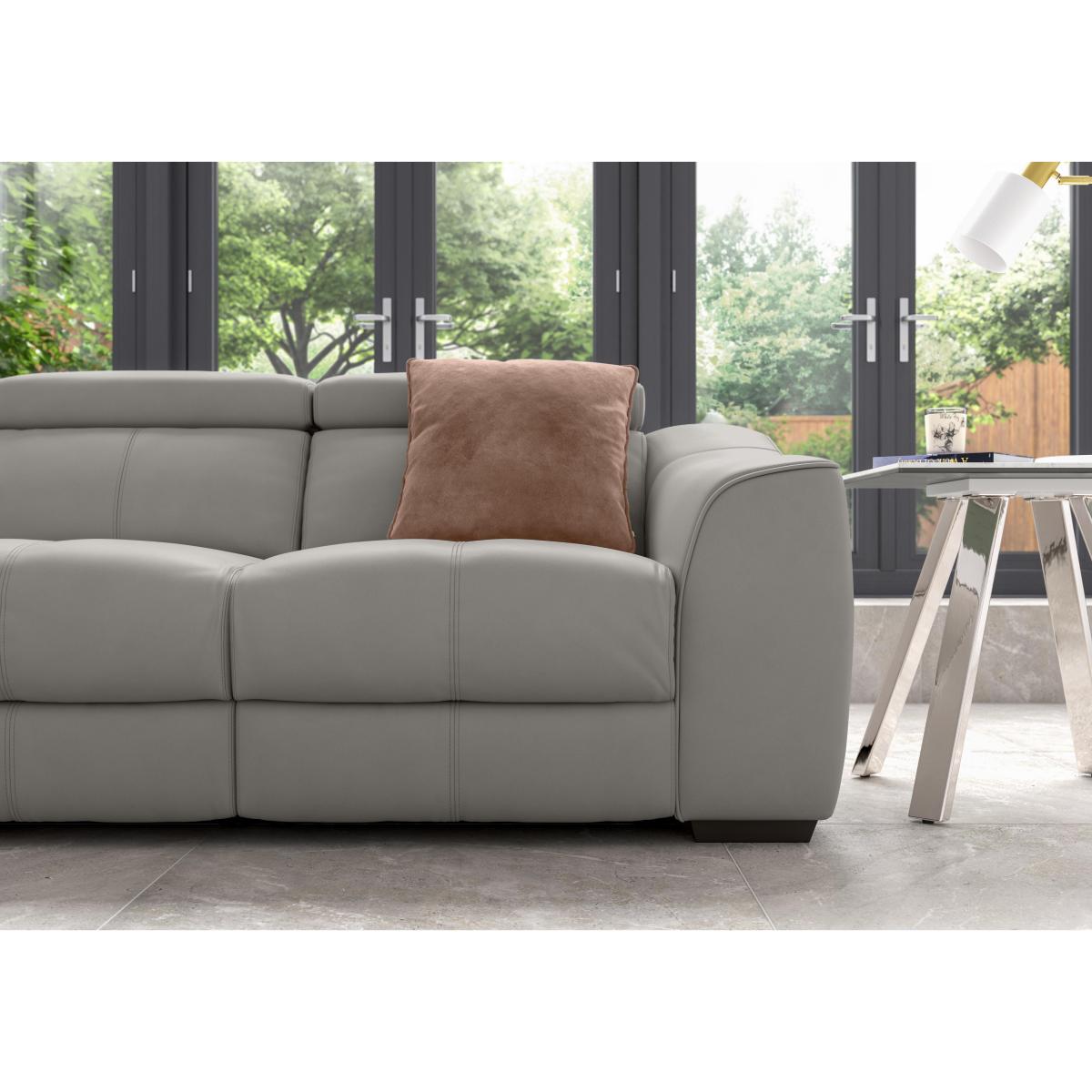 Elixir 2 Seater NCLeather Sofa With Manual Recliner - Pearl Blue – image 4