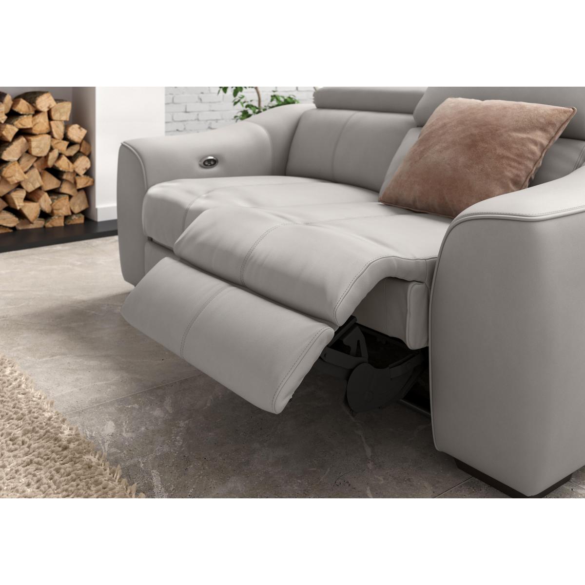 Elixir 2 Seater NCLeather Sofa With Manual Recliner - Pearl Blue – image 6