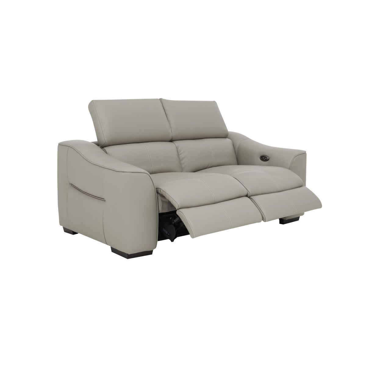Elixir 2 Seater NCLeather Sofa With Manual Recliner - Pearl Blue – image 8
