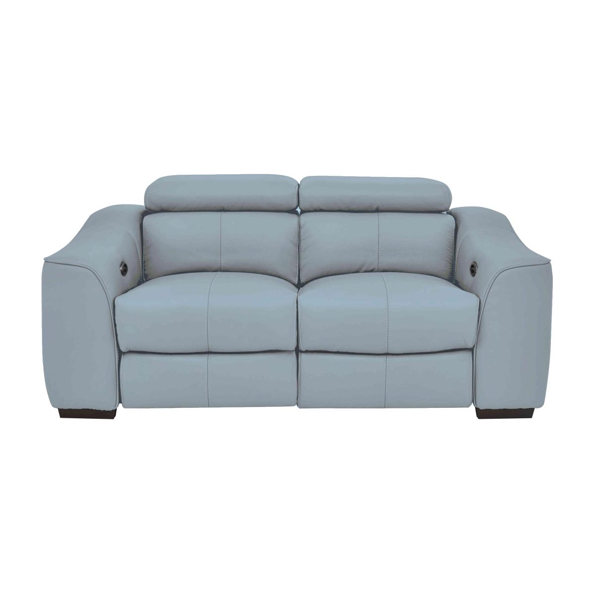 Elixir 2 Seater NCLeather Sofa With Manual Recliner - Pearl Blue – image 1