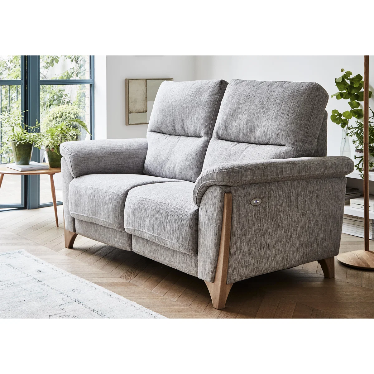 Ercol - Enna Medium Fabric Power Recliner Sofa - Blue – image 2