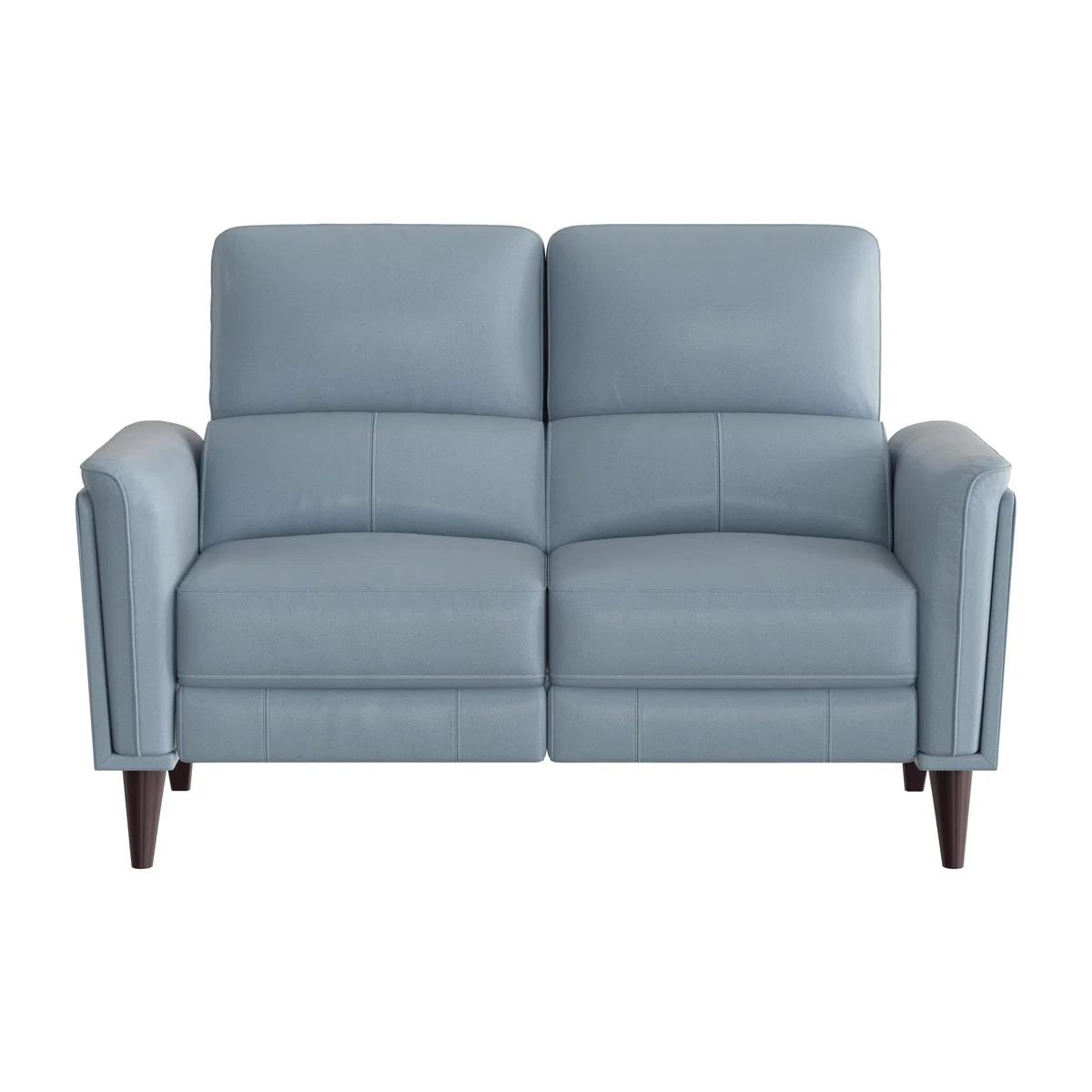 Compact Collection Klein 2 Seater NC Leather Power Recliner Sofa with Telescopic Headrests - Pearl Blue – image 1