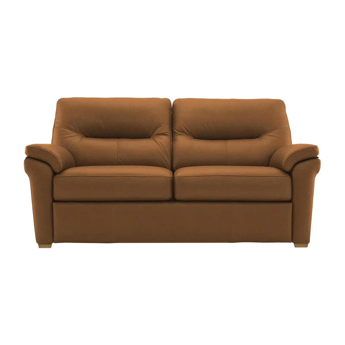 G Plan - Seattle 2.5 Seater Leather Sofa with Wooden Feet - Cambridge Tan – image 1