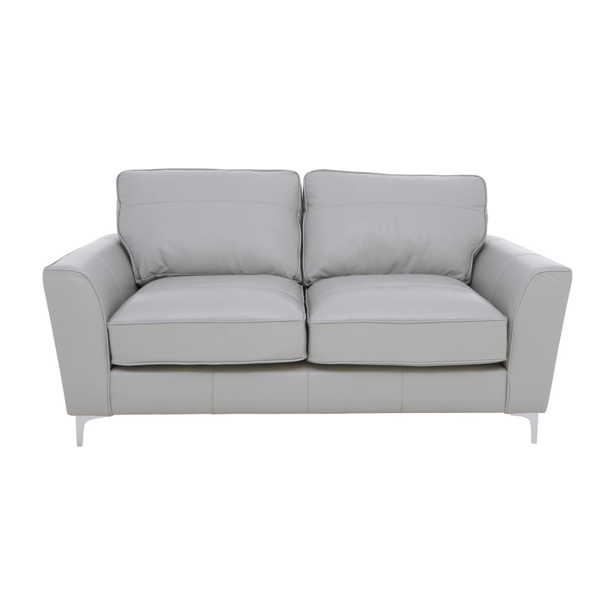 Legend Classic Back 2 Seater Leather Sofa - Verona Grey – image 1