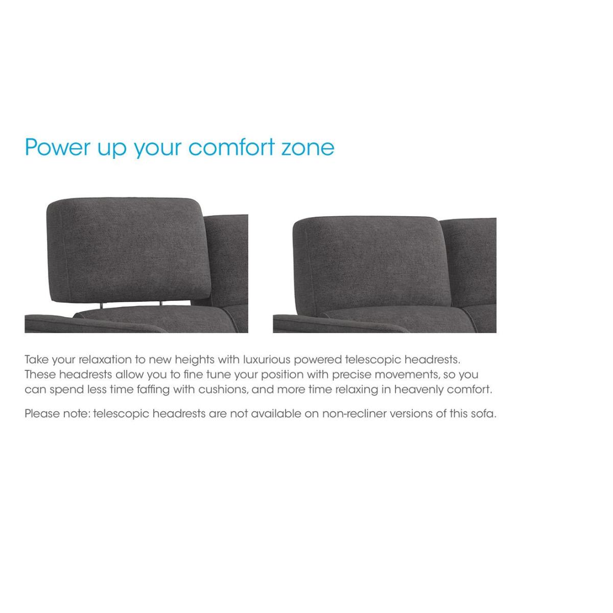 Compact Collection Klein 2 Seater BV Leather Power Recliner Sofa with Telescopic Headrests - BV Elephant – image 5