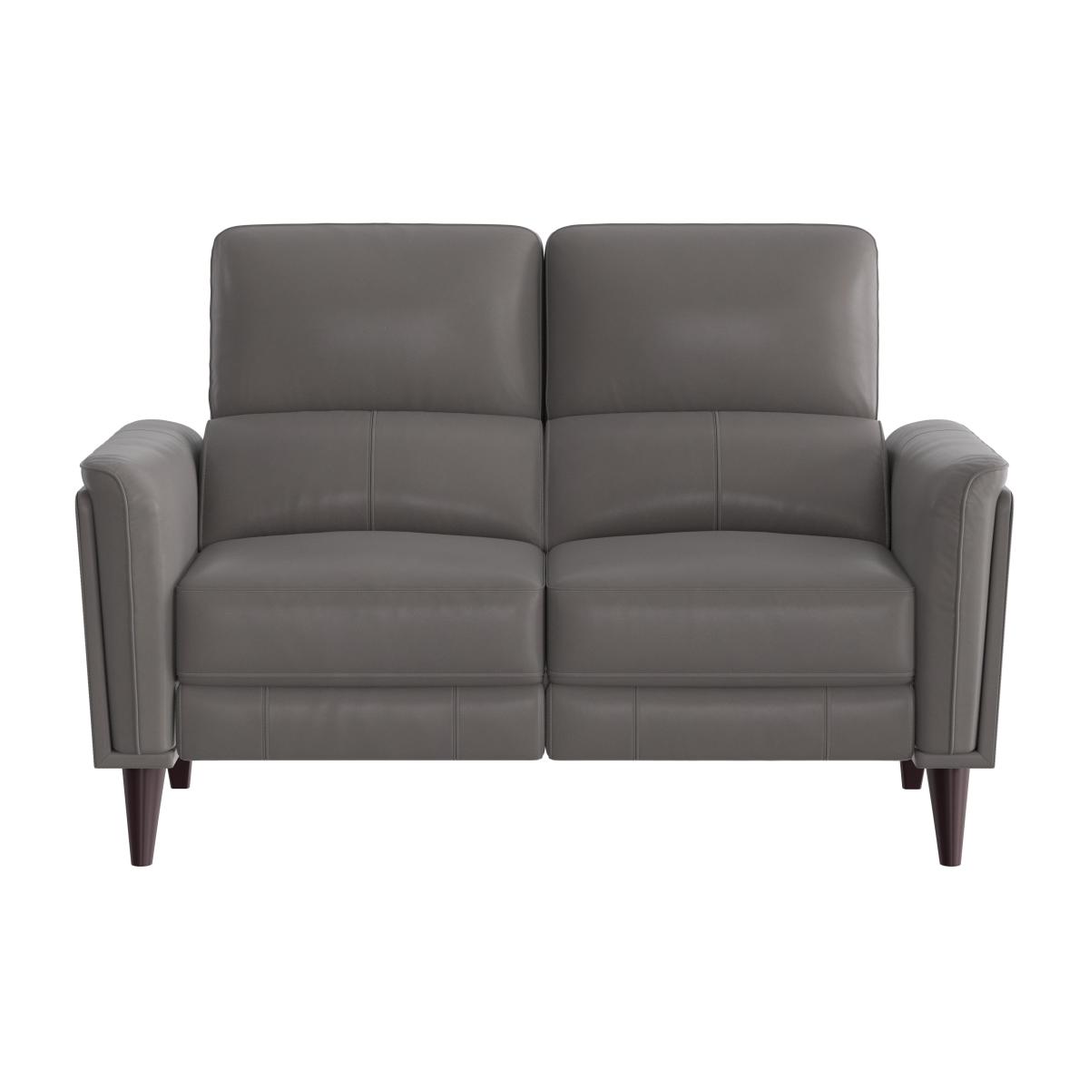 Compact Collection Klein 2 Seater BV Leather Power Recliner Sofa with Telescopic Headrests - BV Elephant – image 1
