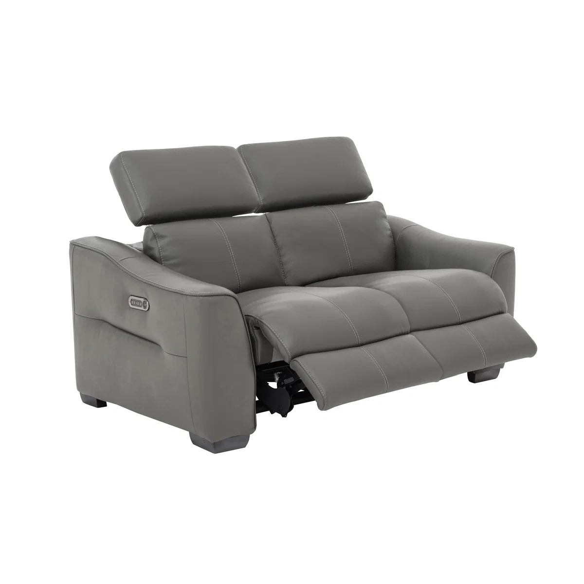 Xavier 2 Seater NC Leather Power Recliner Sofa with Headrests - Pearl Blue – image 2