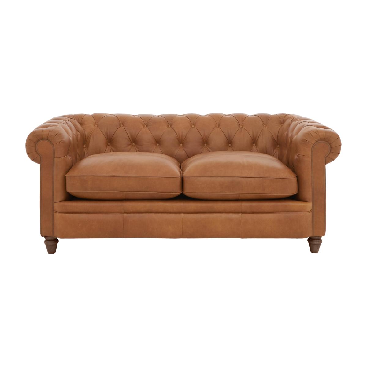 Alexander and James - Chesterfield Collection Ralph 2 Seater Leather Sofa - Original - Dark Feet