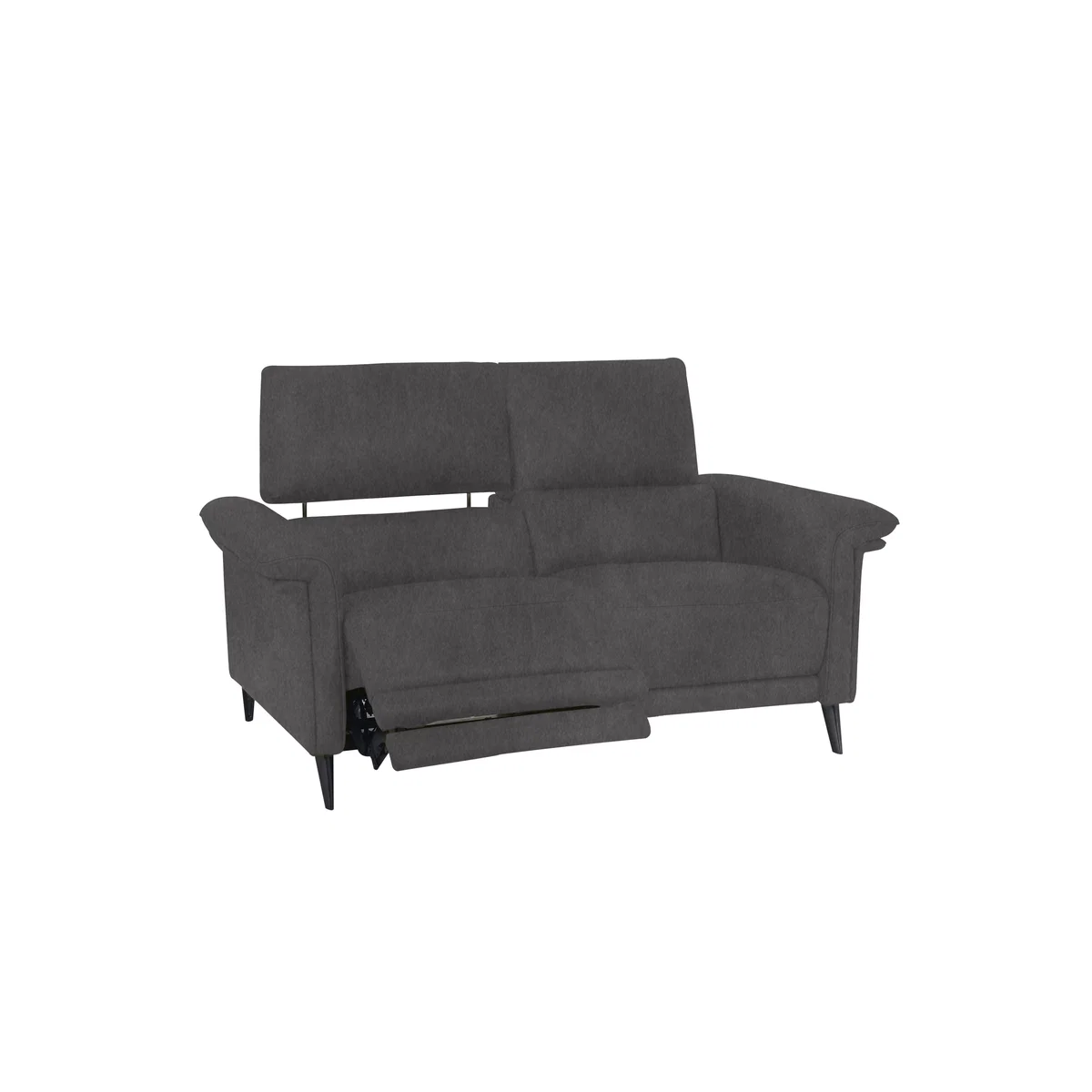 Domicil - Huxley 2 Seater Fabric Power Recliner Sofa with Telescopic Headrests - Panther Grey – image 2