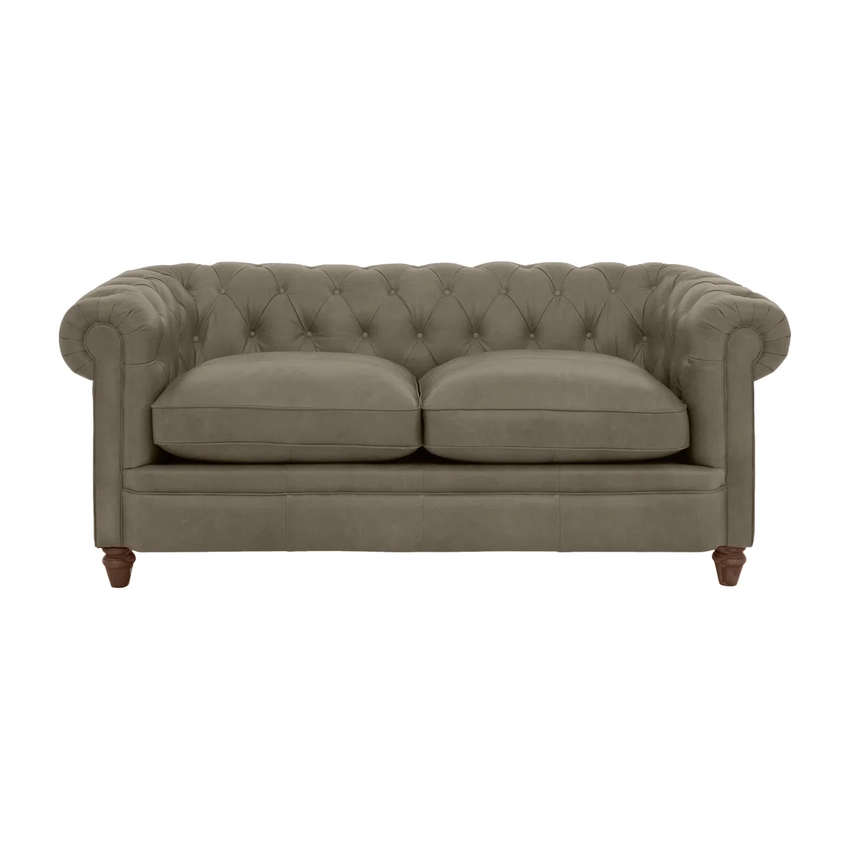 Alexander and James - Chesterfield Collection Ralph 2 Seater Leather Sofa - Bluster - Dark Feet