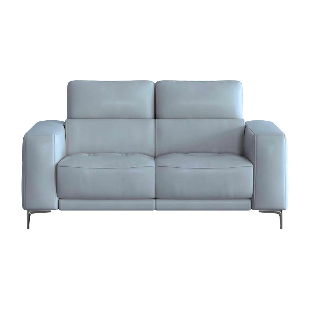 Adama 2 Seater NC Leather Power Recliner Sofa with Telescopic Headrests - Pearl Blue