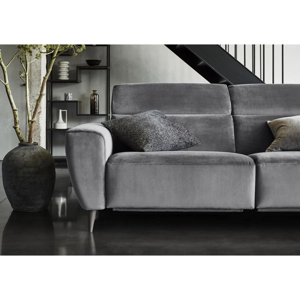 Nicoletti Italia - Milano 2 Seater Fabric Power Recliner Sofa - Coupe Antracite – image 5