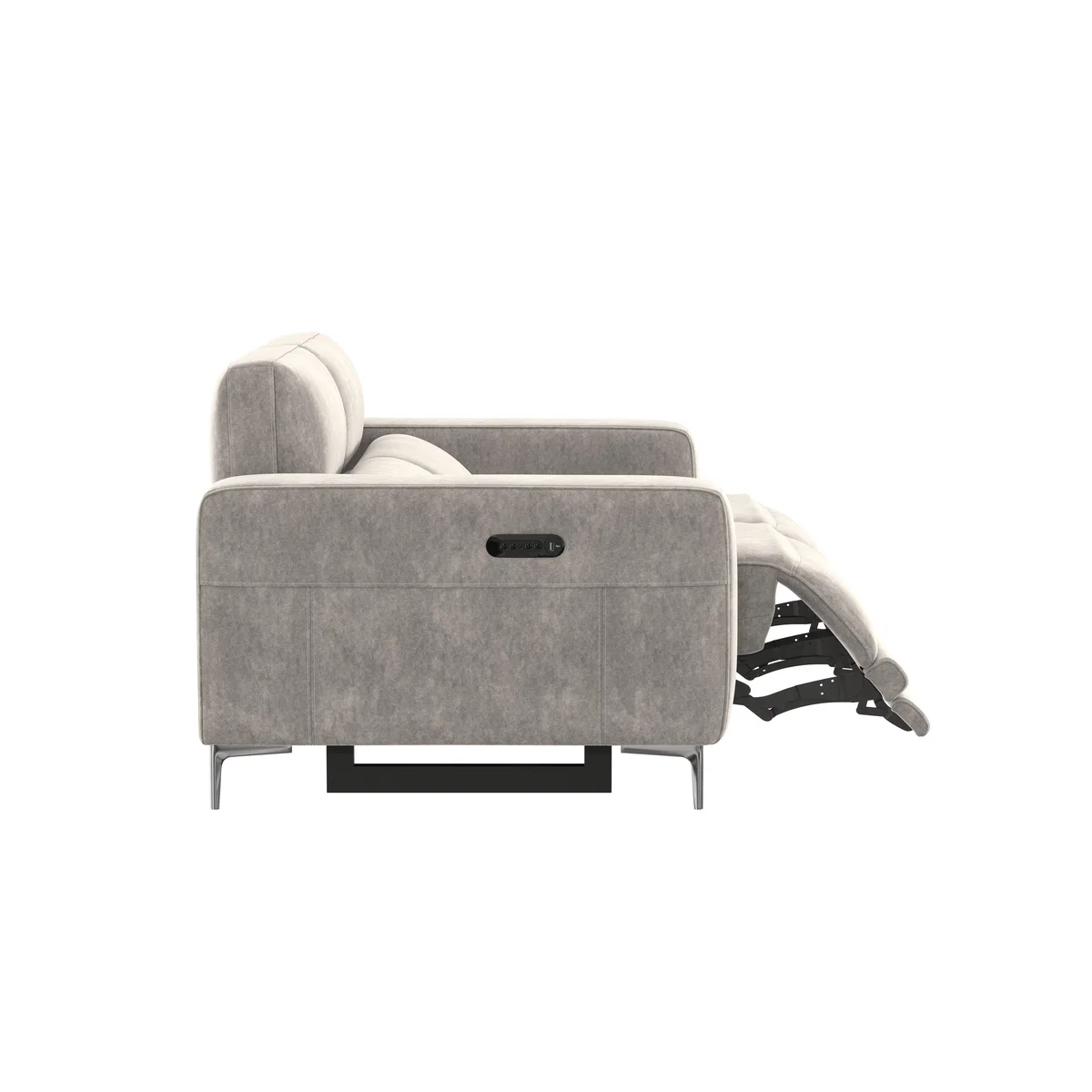 Adama 2 Seater Fabric Power Recliner Sofa with Telescopic Headrests - Grey – image 5