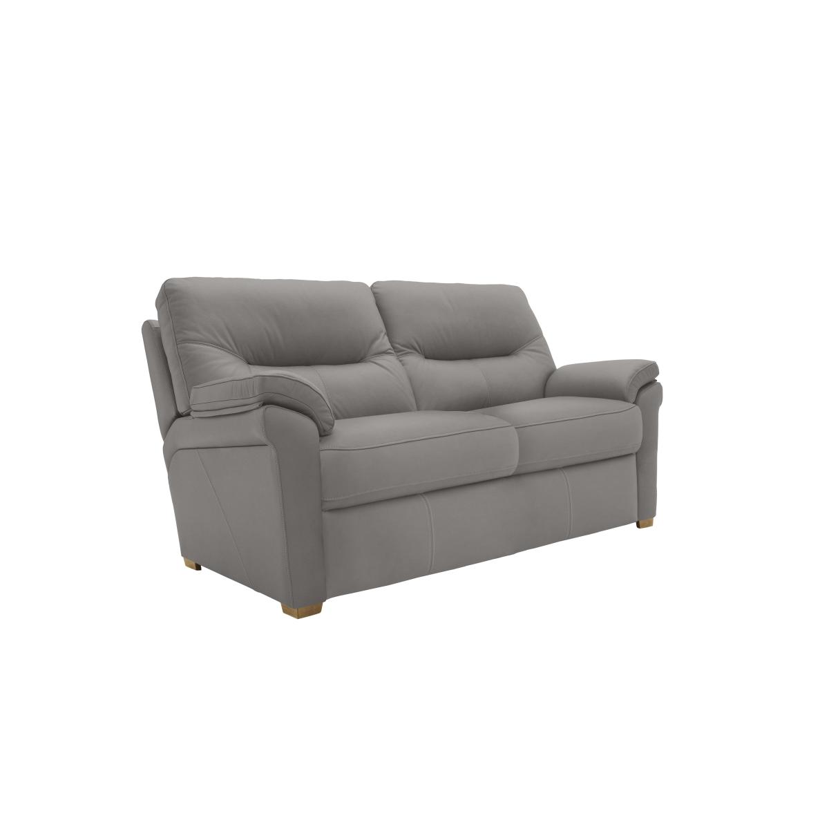 G Plan - Seattle 2 Seater Leather Sofa with Wooden Feet - Cambridge Petrol Blue Ok – image 3