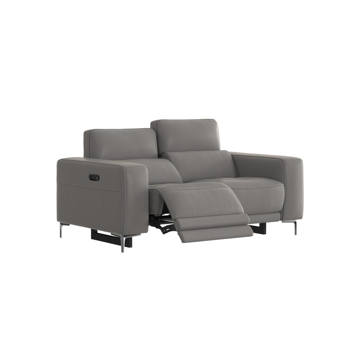Adama 2 Seater Leather Power Recliner Sofa with Telescopic Headrests - Blue- World of Leather – image 7