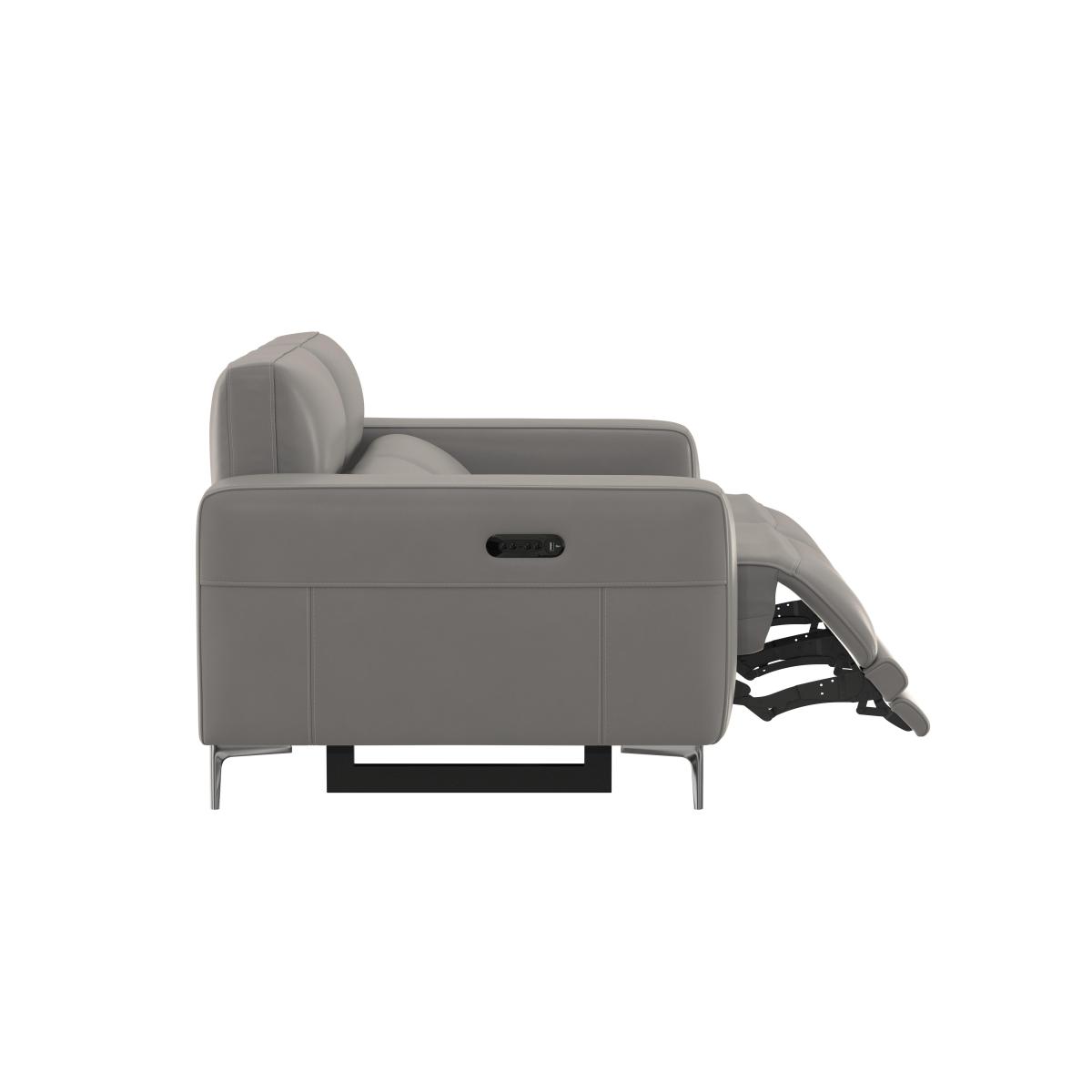 Adama 2 Seater Leather Power Recliner Sofa with Telescopic Headrests - Blue- World of Leather – image 8