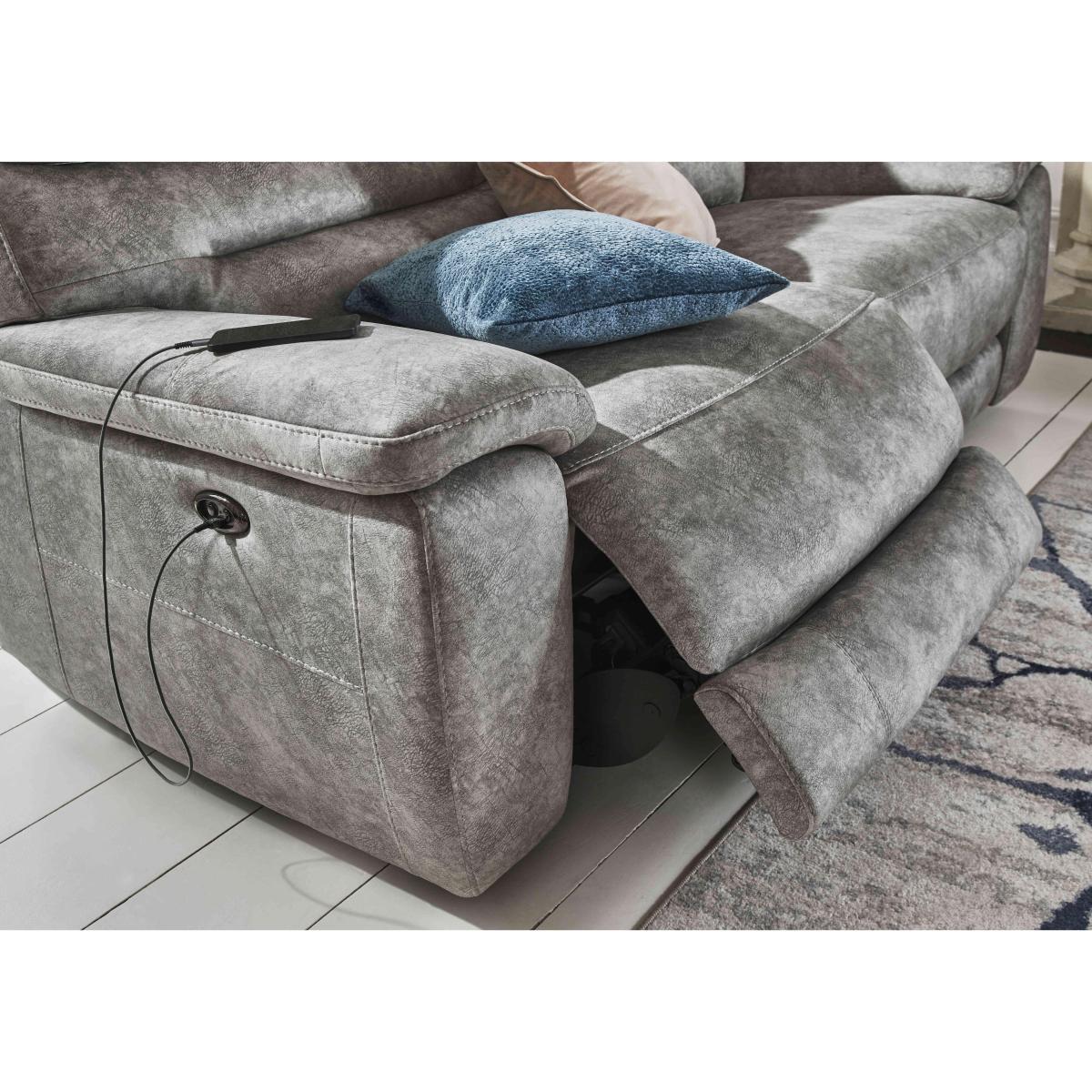 Comfort Story - Nimbus 2 Seater Fabric Power Recliner Sofa with Headrests and Power Lumbar - R23 Silver Grey – image 5