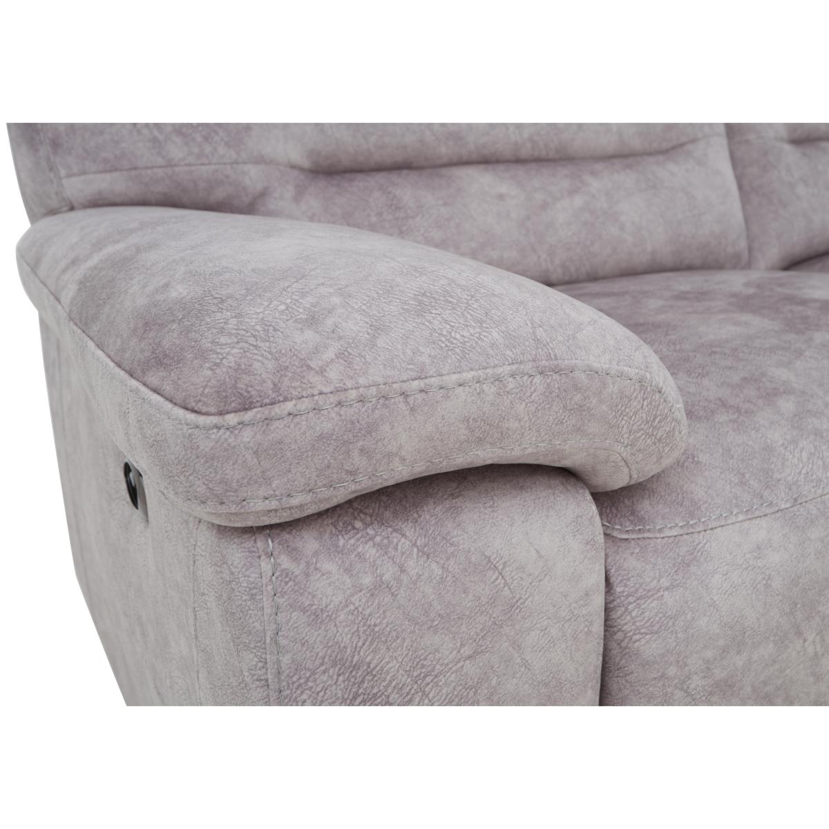 Comfort Story - Nimbus 2 Seater Fabric Power Recliner Sofa with Headrests and Power Lumbar - R23 Silver Grey – image 7