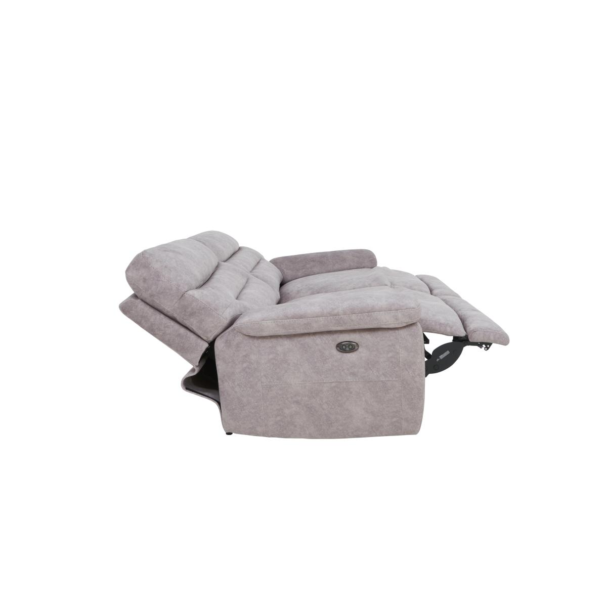 Comfort Story - Nimbus 2 Seater Fabric Power Recliner Sofa with Headrests and Power Lumbar - R23 Silver Grey – image 10