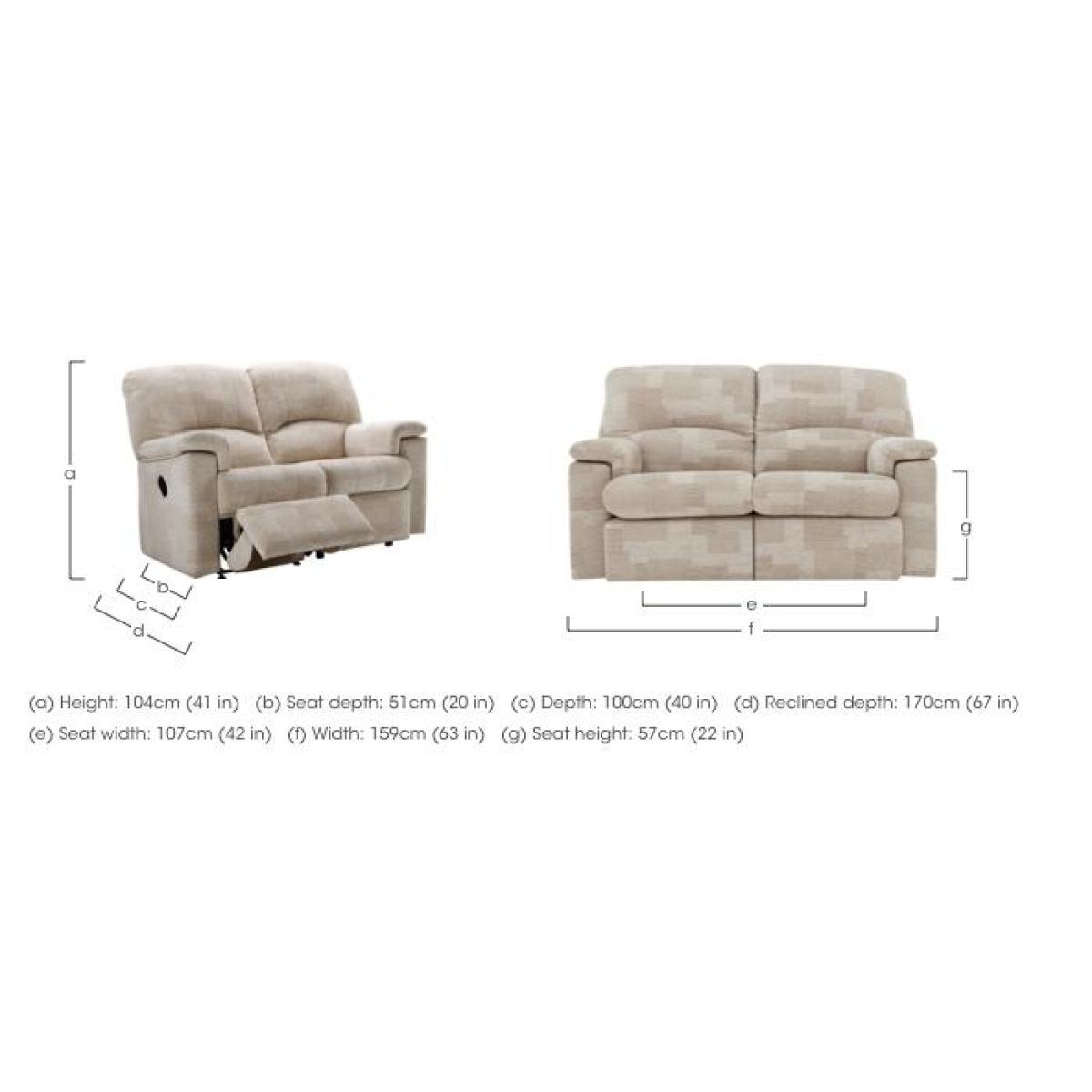 G Plan - Chloe 2 Seater Fabric Manual Recliner Sofa - Faro Mist – image 5