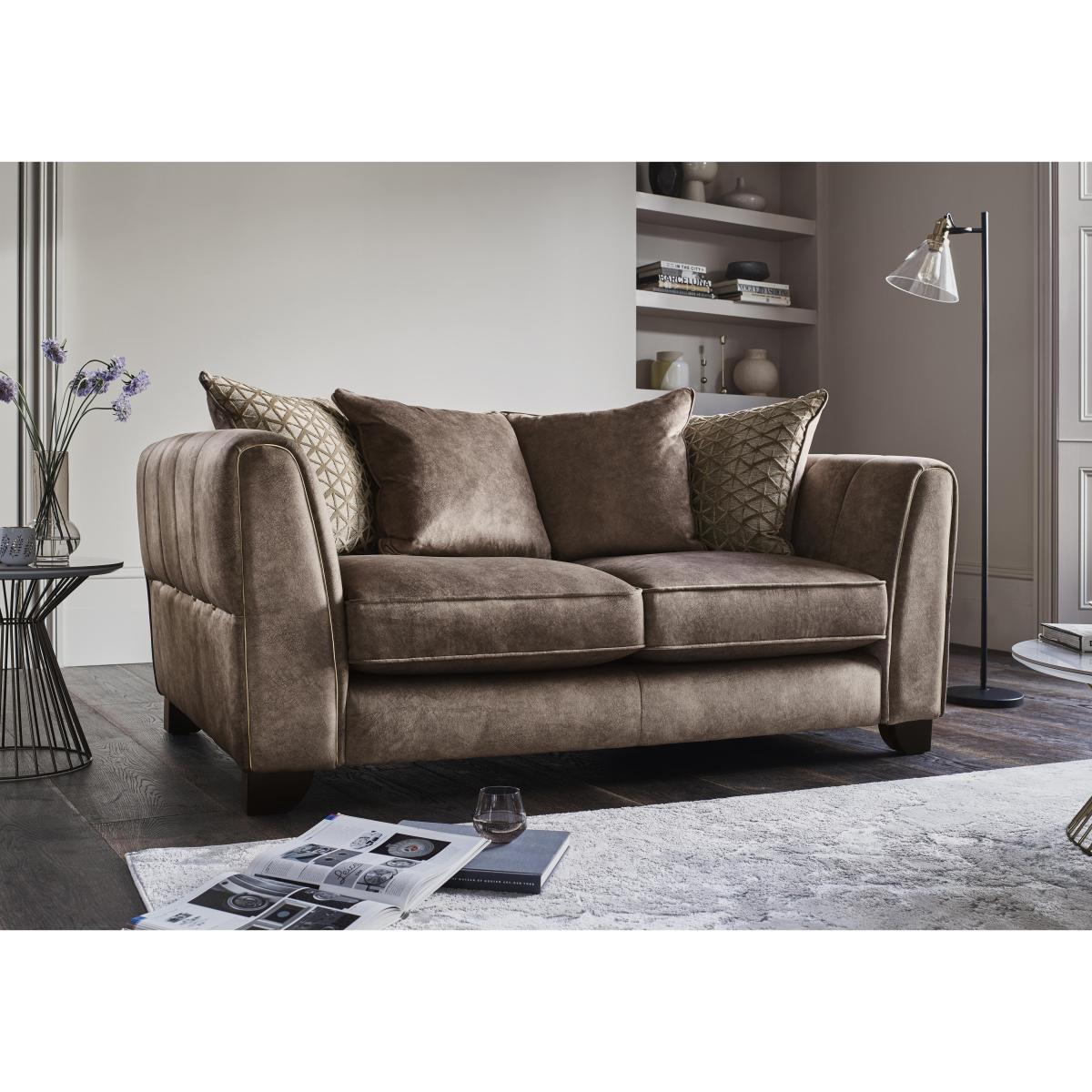 Ariana 2 Seater Fabric Pillow Back Sofa - Dapple Ocean – image 2