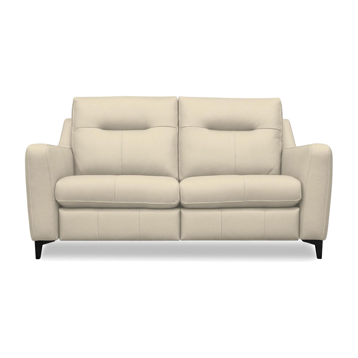 G Plan - Arlo 2 Seater Leather Sofa - No Recliner - Cambridge Stone with Ebony Feet – image 1