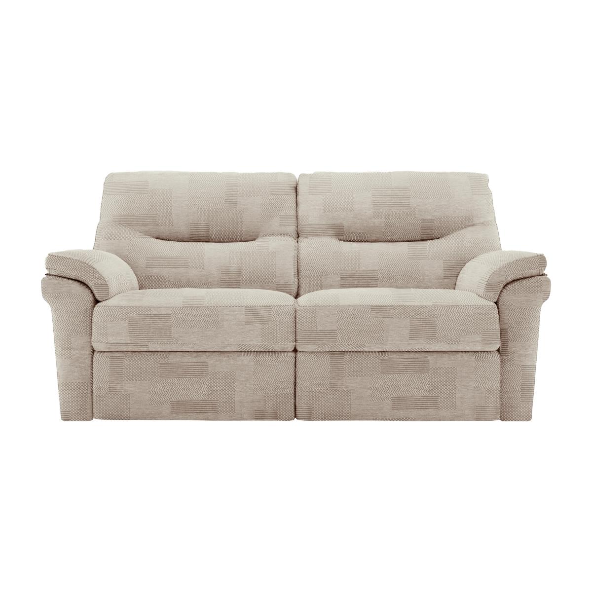 G Plan - Seattle 2.5 Seater Fabric Power Recliner Sofa with Power Lumbar - Checkers Putty – image 1