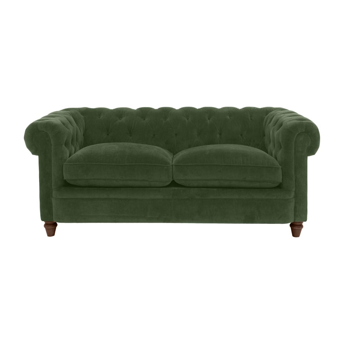 Alexander and James - Chesterfield Collection Ralph 2 Seater Fabric Sofa - Highland Green - Dark Feet