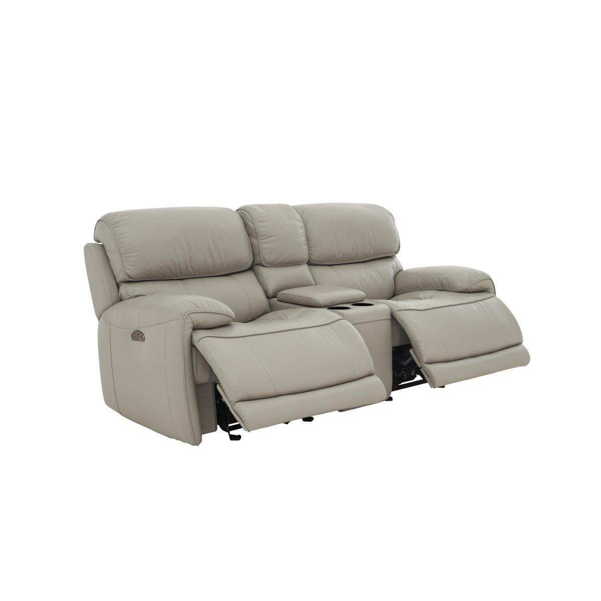 Relax Station Rocco 2 Seater Leather Power Rocker Sofa with Power Headrests - Grey- World of Leather – image 4