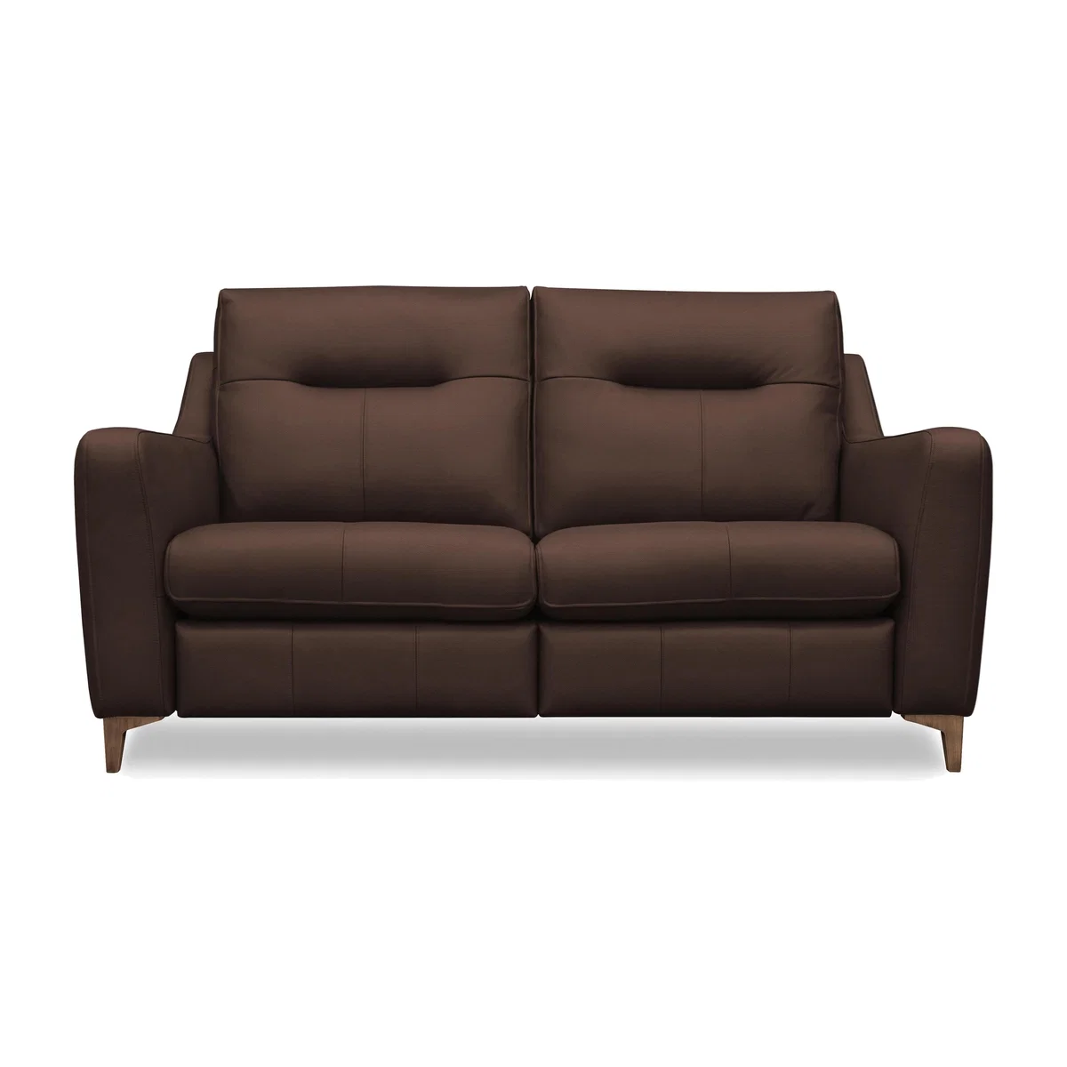 G Plan - Arlo 2 Seater Leather Sofa - No Recliner - Capri Oak with Walnut Feet – image 1
