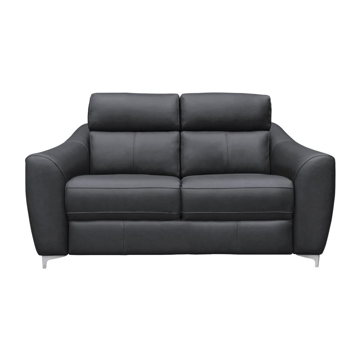 G Plan - Lucca 2 Seater Leather Sofa - No Recliner - Cambridge Petrol Blue