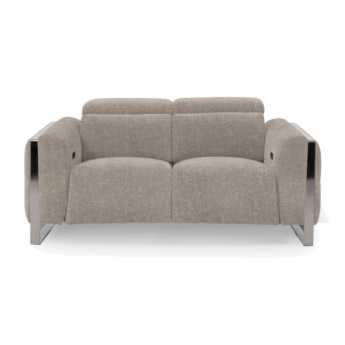 Gisella Fabric 2 Seater Sofa with Power Recliner - Anivia Khaki