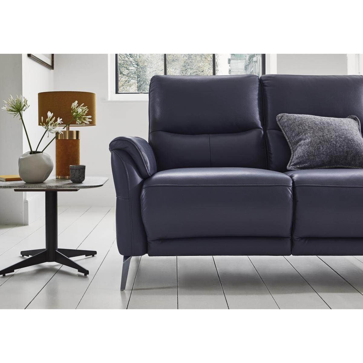 Daytona 2 Seater Leather Power Recliner Sofa with Bluetooth Speaker - Elephant – image 3
