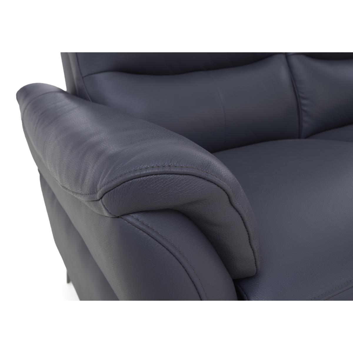 Daytona 2 Seater Leather Power Recliner Sofa with Bluetooth Speaker - Elephant – image 6