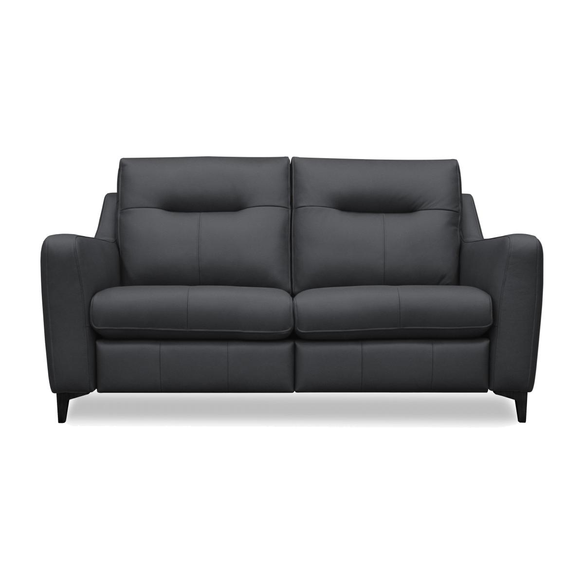 G Plan - Arlo 2 Seater Leather Power Recliner Sofa - Cambridge Pet Blue with Ebony Feet – image 1