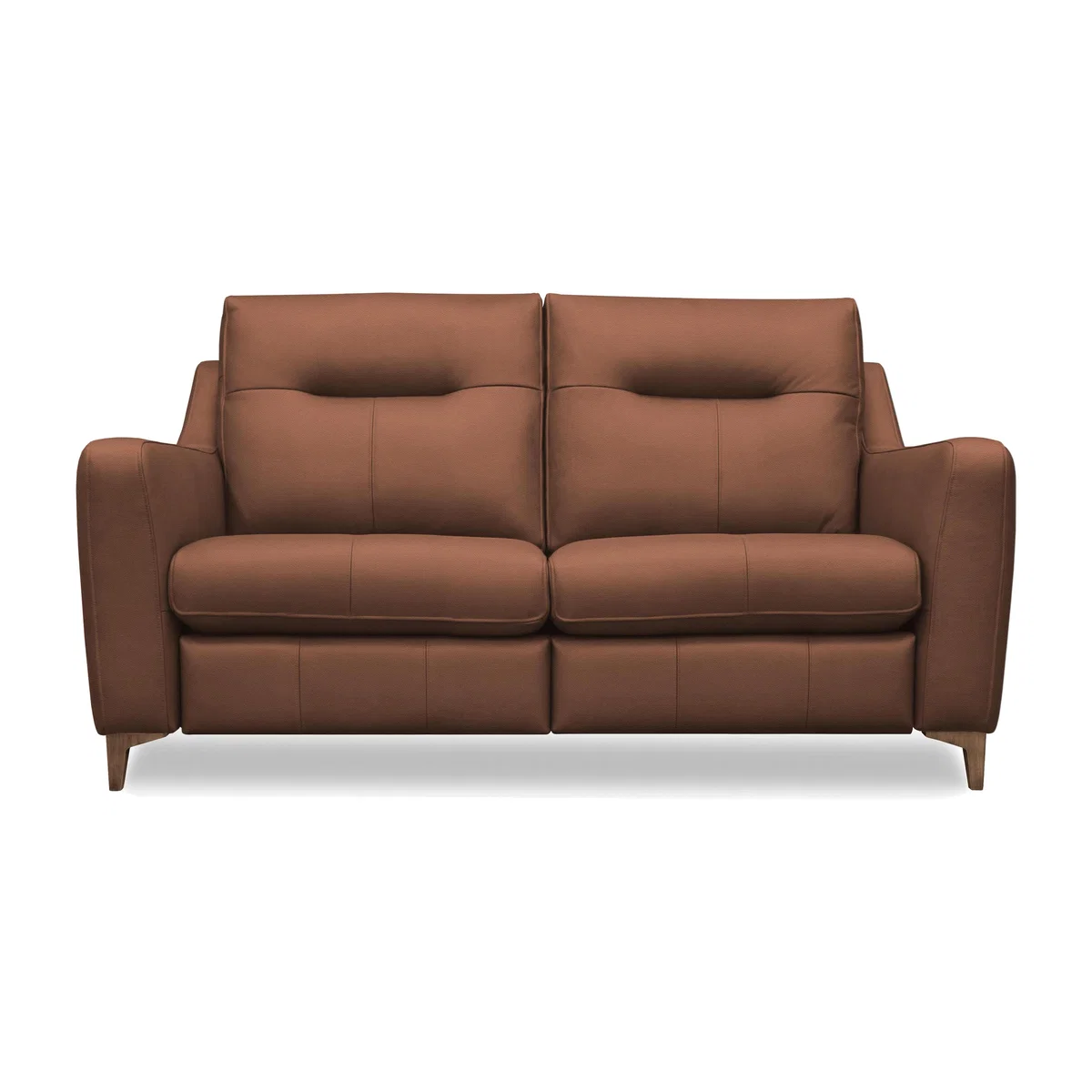 G Plan - Arlo 2 Seater Leather Sofa - No Recliner - Cambridge Conker with Walnut Feet – image 1